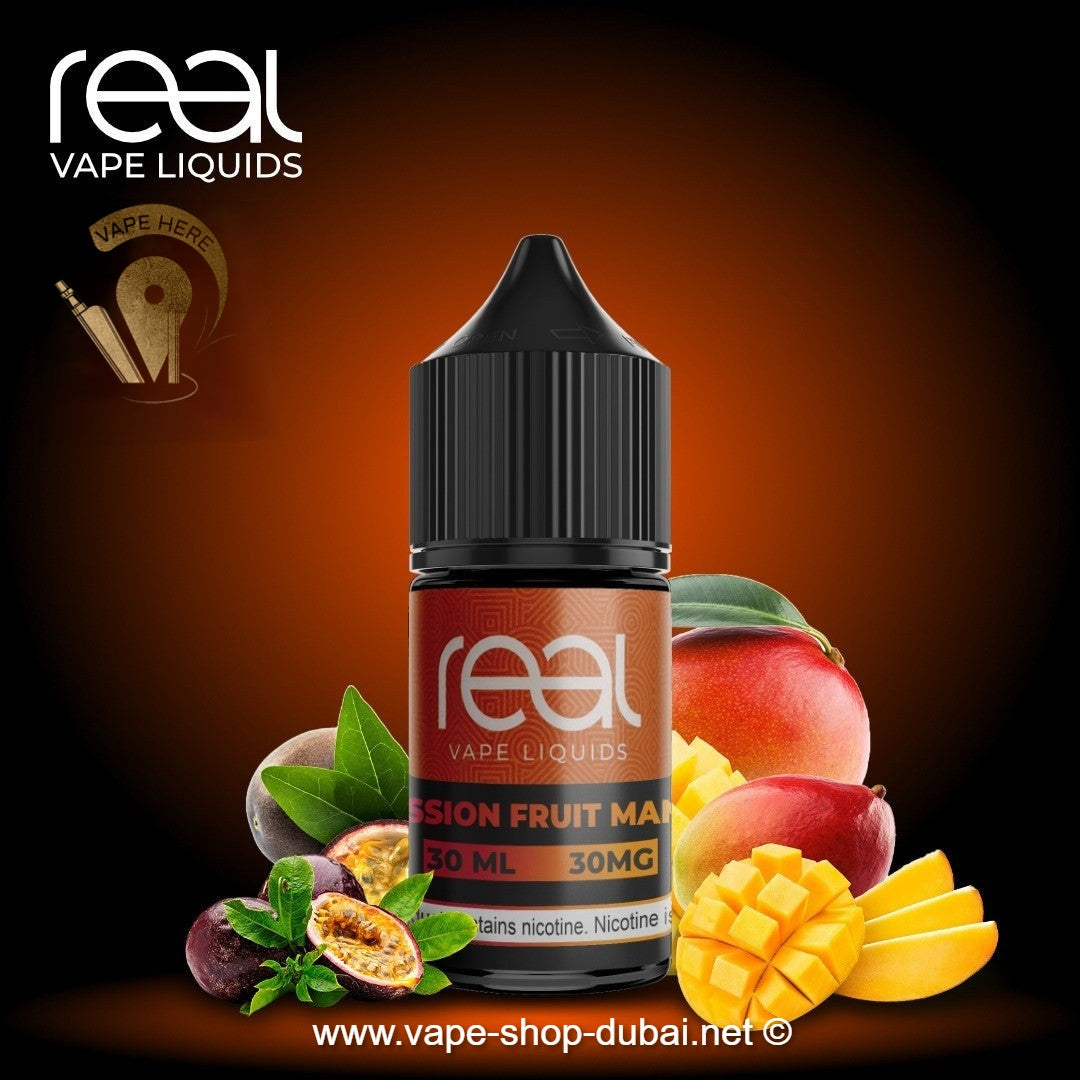 PASSIONFRUIT MANGO - REAL VAPE SALTNIC 30ml - Vape Here Store