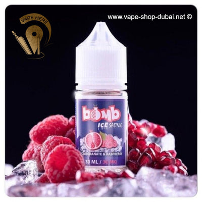 Pomegranate & Raspberry Ice 30ml Saltnic by Bomb - Vape Here Store