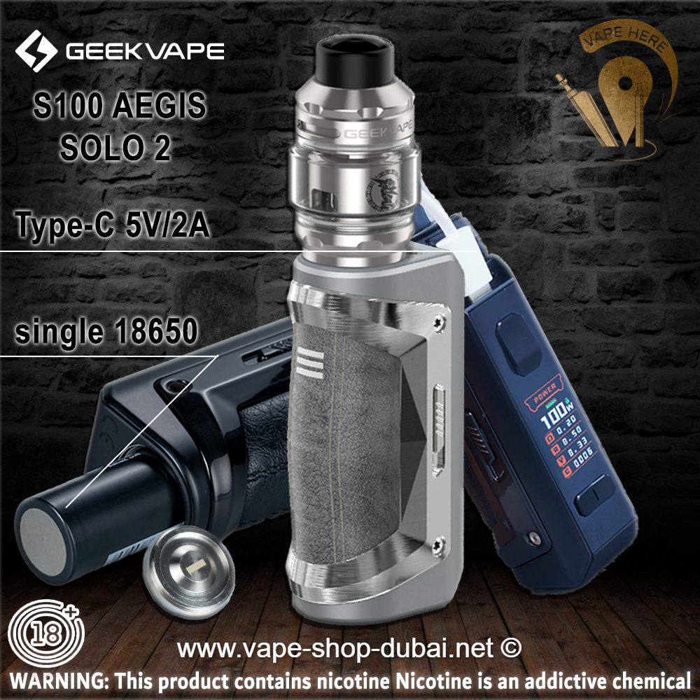 GEEKVAPE S100 AEGIS SOLO 2 STARTER KIT (Sub-ohm Tank) - Vape Here Store