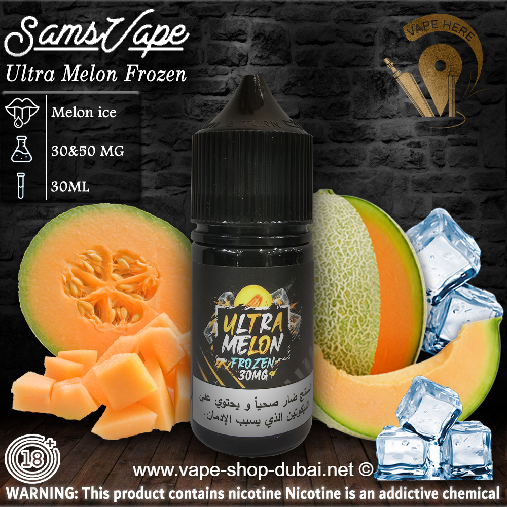 Sam Vapes Ultra Melon Frozen 30ml Saltnic - Vape Here Store