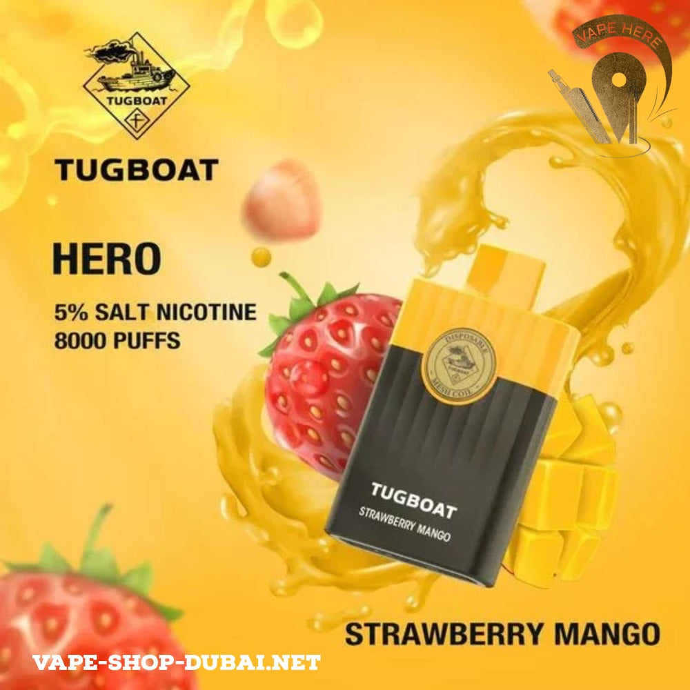 TUGBOAT HERO 8000 PUFFS DISPOSABLE VAPE Strawberry Mango UAE Abu Dhabi