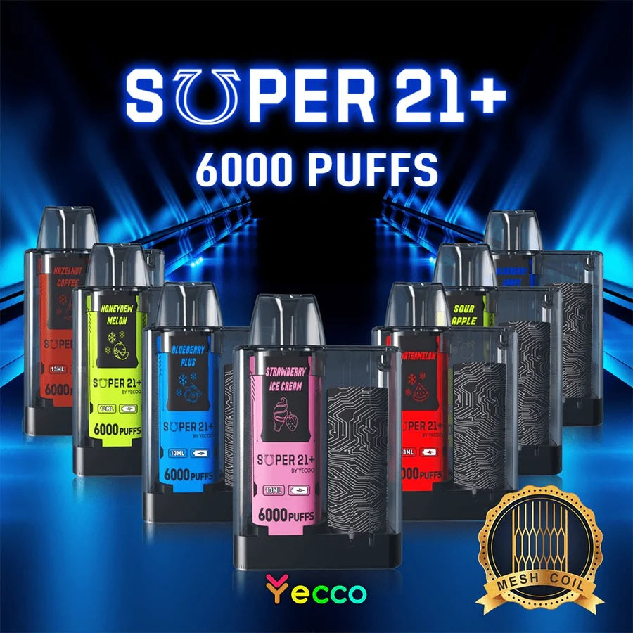 SUPER 21+ 6000 Puffs Disposable Kit - Vape Here Store