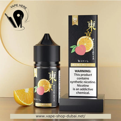 TOKYO ORANGE PEACH ICE SALTNIC 30ML- GOLDEN SERIES - Vape Here Store