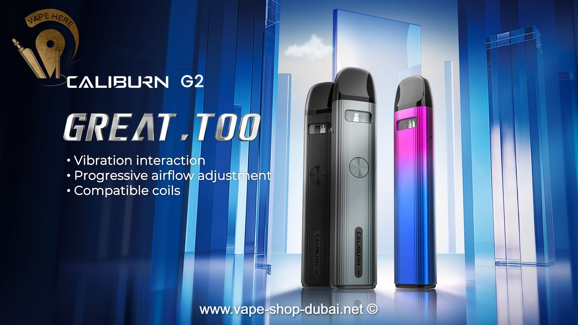 Uwell Caliburn G2 Pod System Kit 750mAh - Vape Here Store