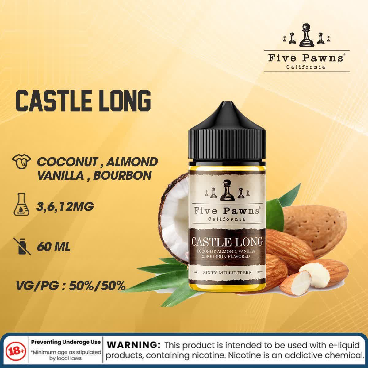 Castle Long - 60ml E liquid by Five Pawns California - Vape Here Store