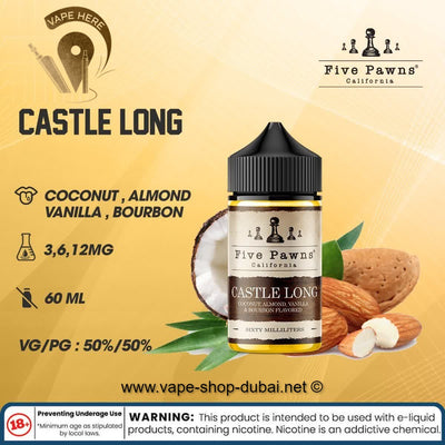 Castle Long - 60ml E liquid by Five Pawns California - Vape Here Store