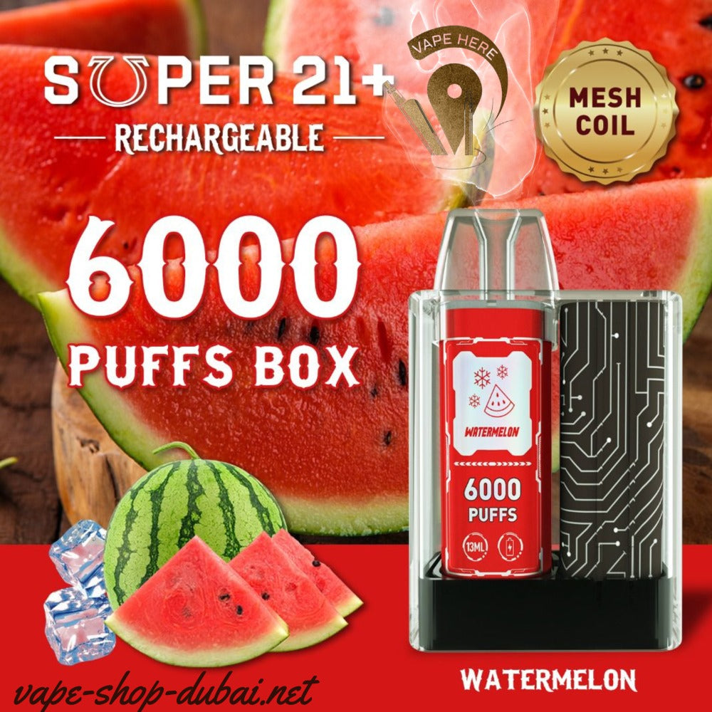 SUPER 21+ 6000 Puffs Disposable Kit - Vape Here Store