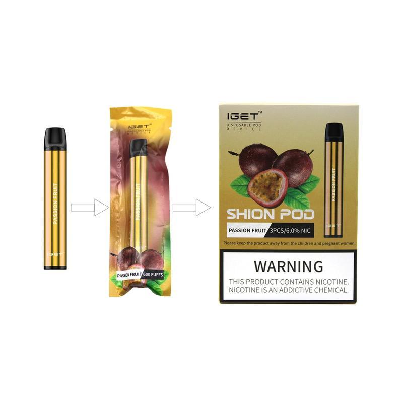 IGET SHION Disposable Pods Device - 60mg 600 Puffs (3 Pcs in The Pack) - Vape Here Store