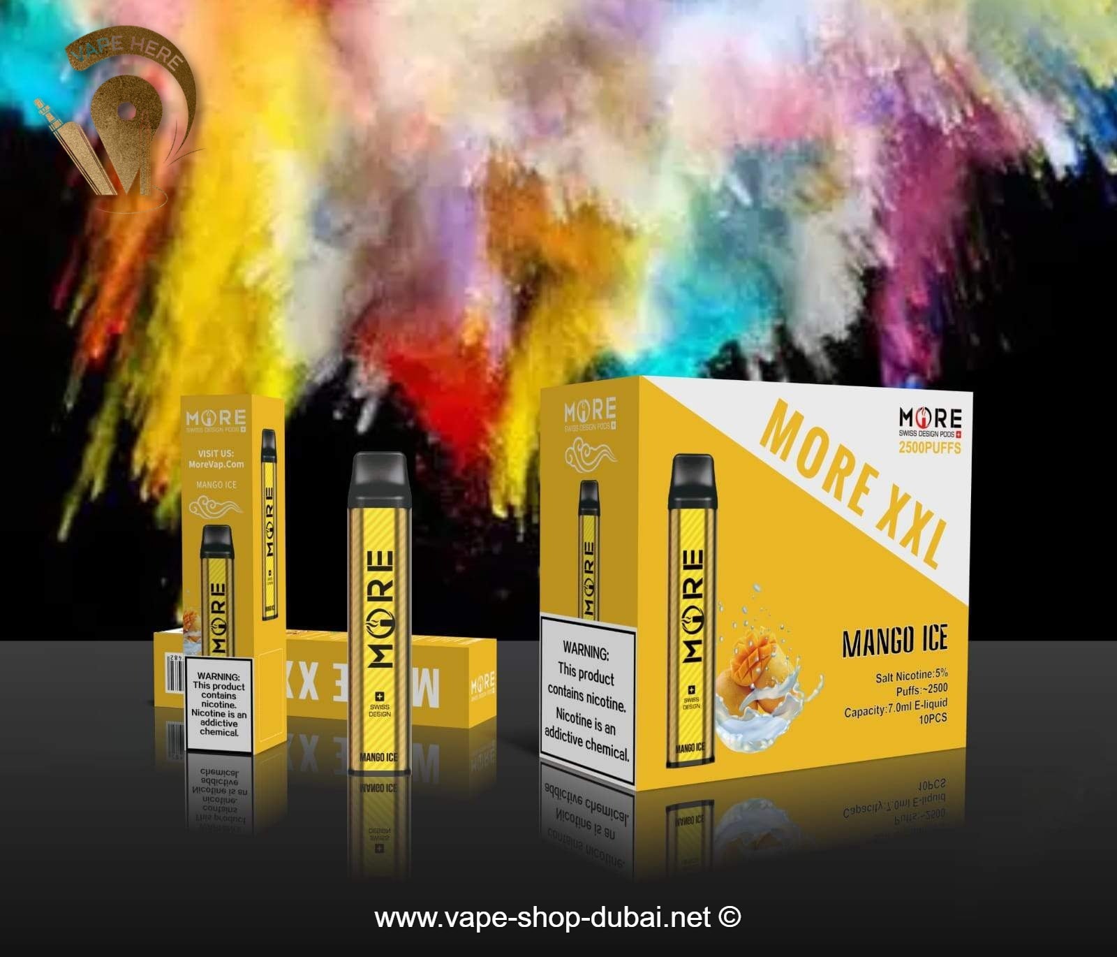 MORE XXL DISPOSABLE VAPE KIT 2500 PUFFS 1200MAH - Vape Here Store