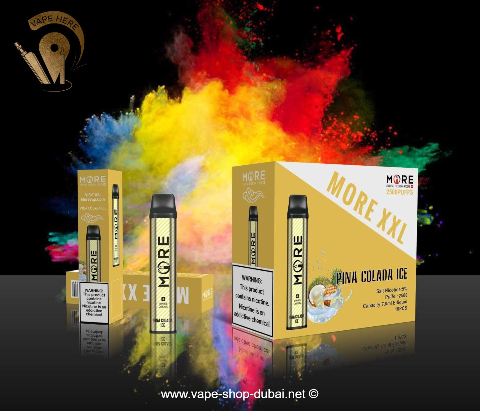 MORE XXL DISPOSABLE VAPE KIT 2500 PUFFS 1200MAH - Vape Here Store