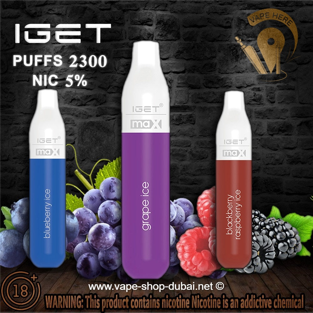 IGET MAX Disposable Pod Device (2300 PUFFS)| Vape Alain Delivery | Vape  Shop Dubai | Vape Shop Near me | Vape Here Store