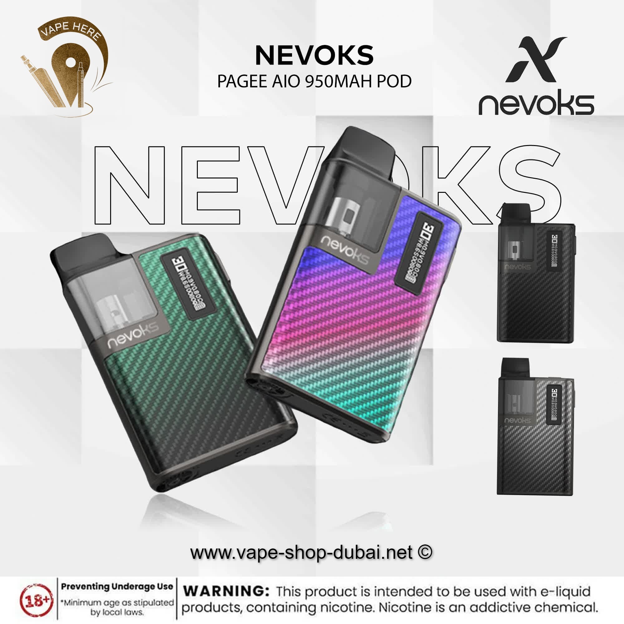 NEVOKS PAGEE 950mAh Pod Kit - Vape Here Store