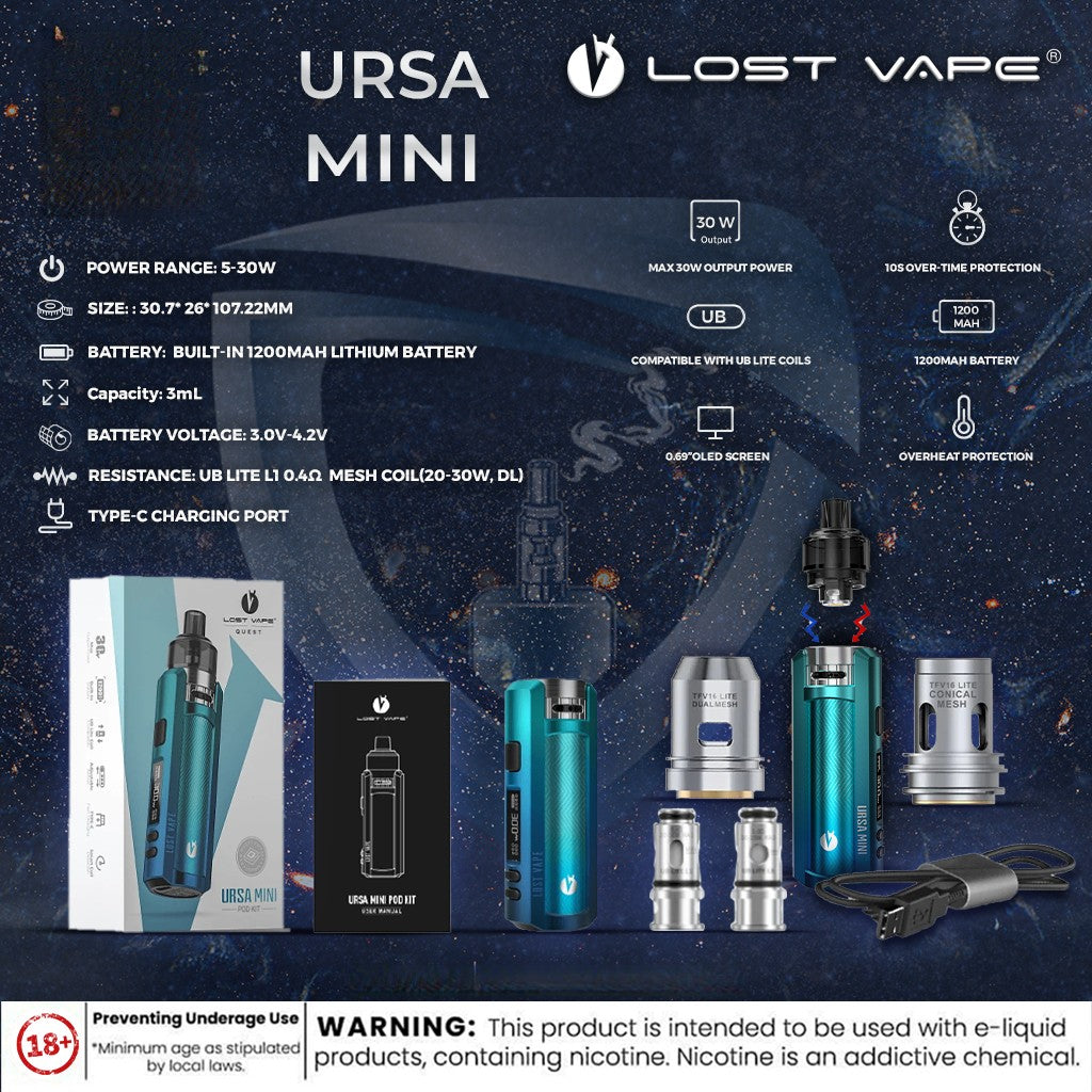 LOST VAPE URSA MINI POD SYSTEM KIT 1200mAh - Vape Here Store