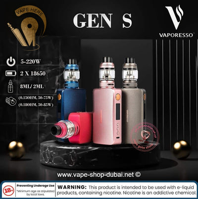 Vaporesso Gen S Starter Kit 220W with NRG S Tank - Vape Here Store