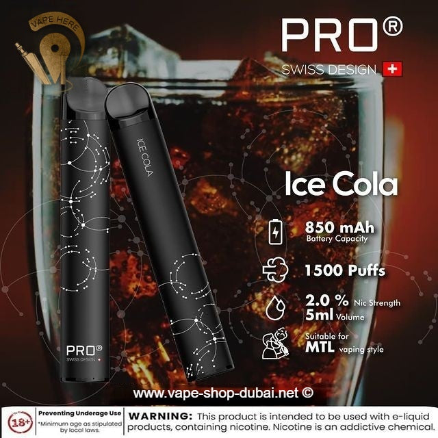 SWISS PRO Disposable Pod System - 1500 Puffs - 20 mg