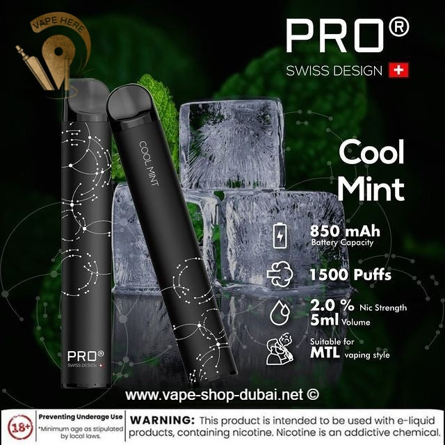 SWISS PRO Disposable Pod System - 1500 Puffs - 20 mg - Vape Here Store