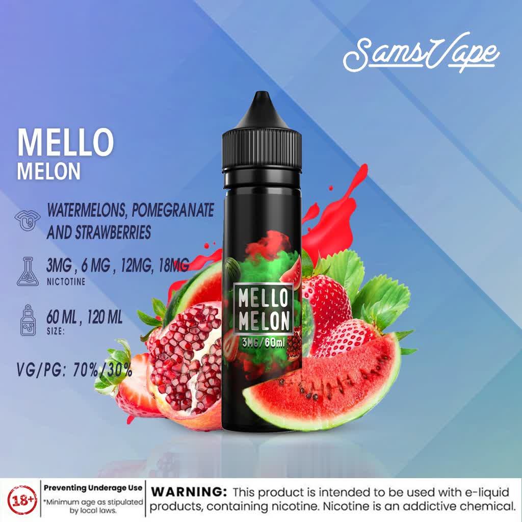 Sam Vapes Mello Melon 60ml E Liquid - Vape Here Store