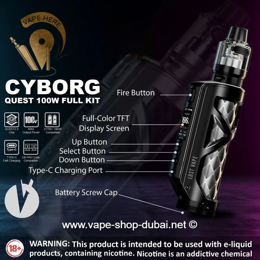 LOST VAPE CYBORG QUEST 100W FULL KIT - Vape Here Store