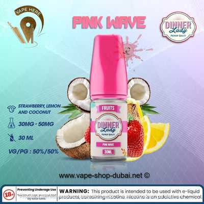 Pink Wave SaltNic - Dinner Lady - Vape Here Store