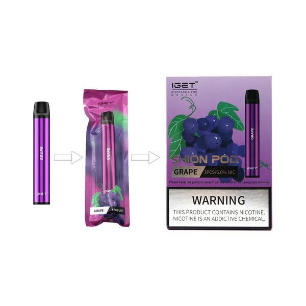 IGET SHION Disposable Pods Device - 60mg 600 Puffs (3 Pcs in The Pack) - Vape Here Store