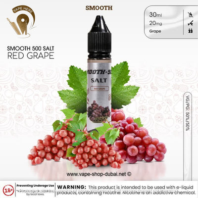 Smooth 500 Salt - Red Grape 30ml - Vape Here Store