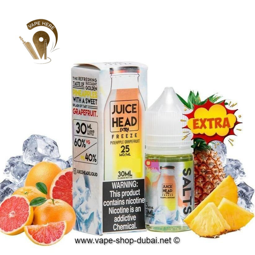 JUICE HEAD SALTS - PINEAPPLE GRAPEFRUIT FREEZE - Vape Here Store