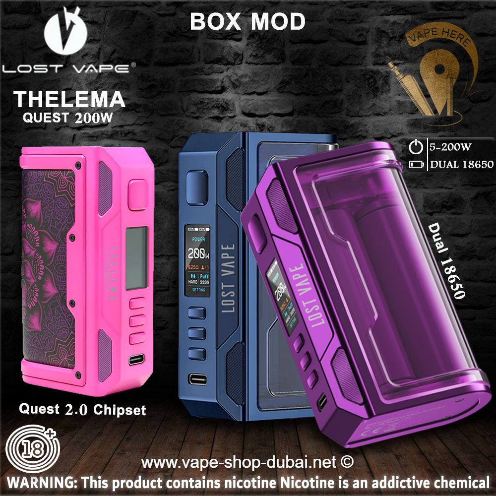 LOST VAPE THELEMA QUEST 200W BOX MOD | Vape Abu Dhabi Near me | Vape KSA  best Price