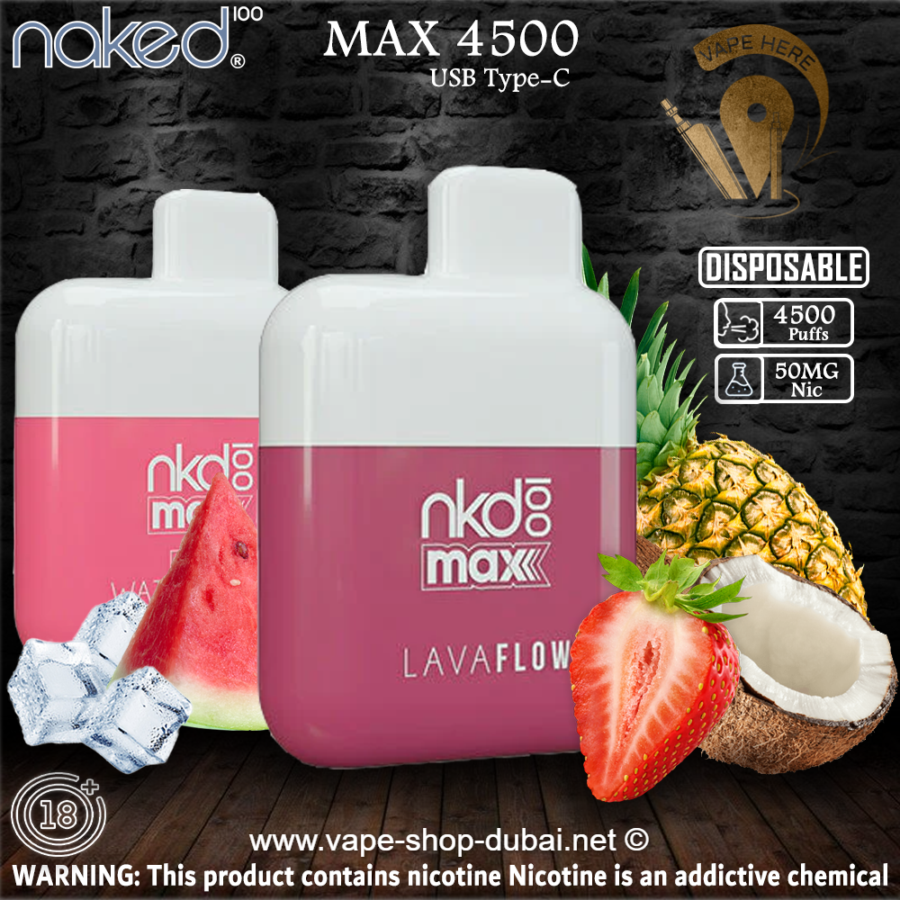 Naked 100 Max Disposable Vape (4500 Puffs - 50 mg) - Vape Here Store