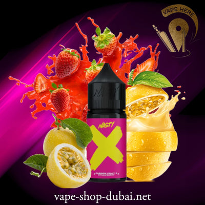 NASTY PASSION FRUIT & STRAWBERRY SALTNIC 30ML – X SERIES - Vape Here Store