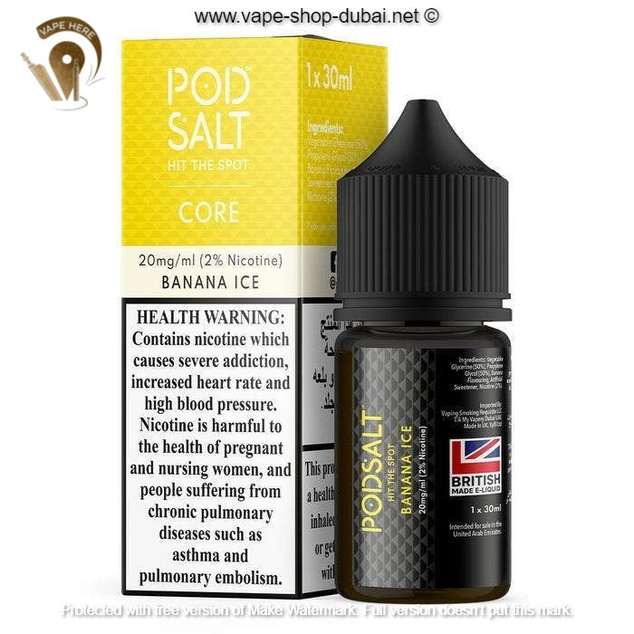 Pod Salt - Banana Ice - NicSalt - Vape Here Store