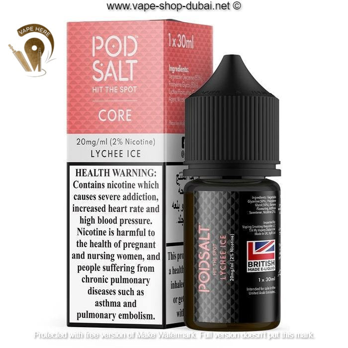 Pod Salt - Lychee Ice - NicSalt - Vape Here Store