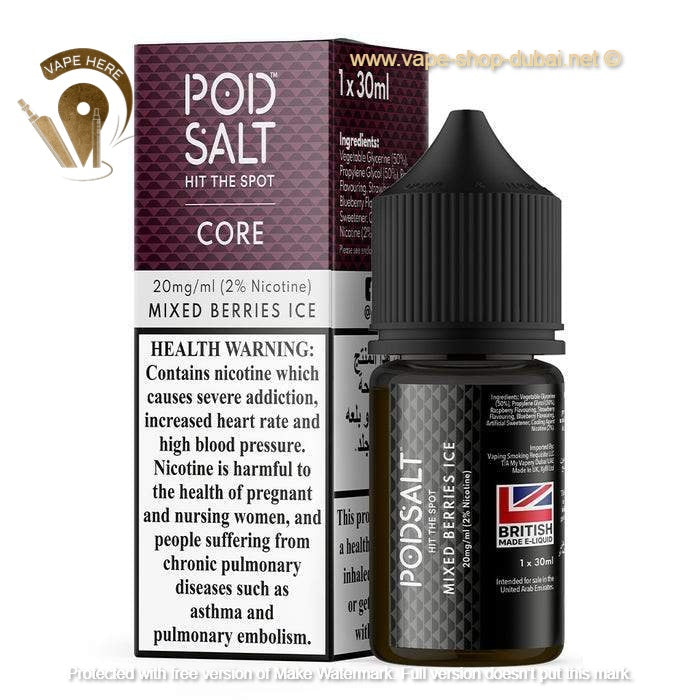 Pod Salt - Mixed Berries Ice - NicSalt - Vape Here Store