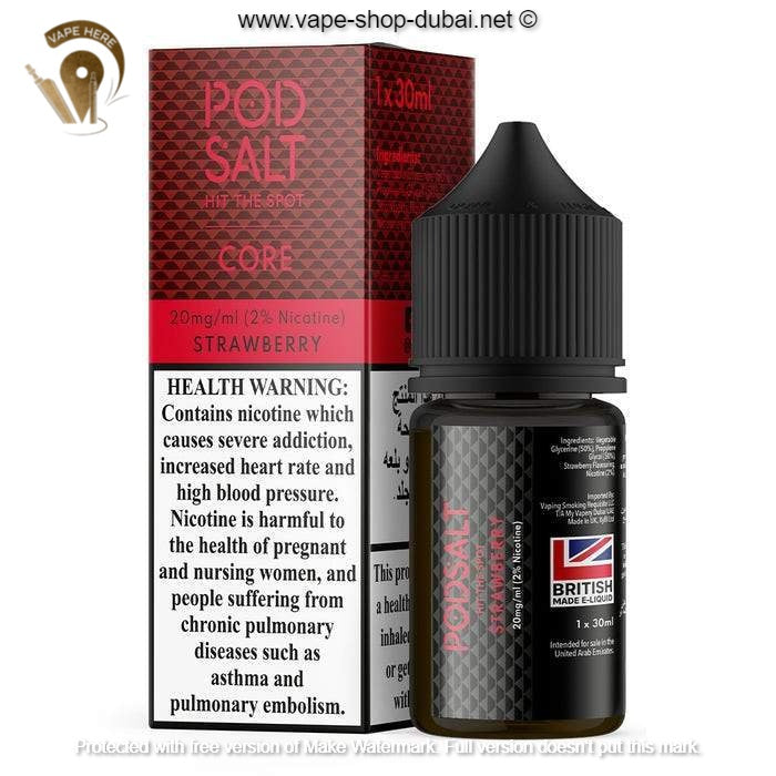 Pod Salt - Strawberry - NicSalt - Vape Here Store