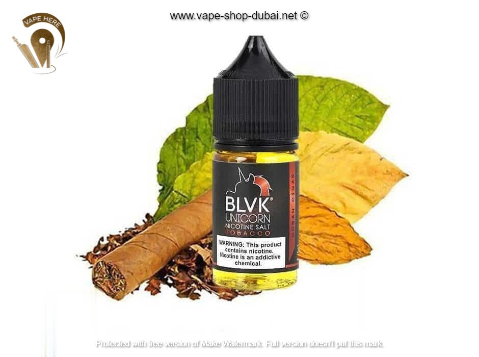 BLVK CUBAN CIGAR SaltNic 30ml - BLVK UNICORN SERIES - Vape Here Store