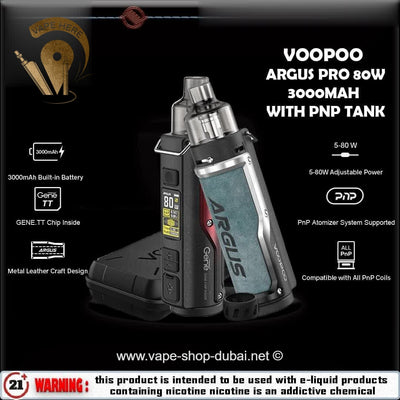 VOOPOO ARGUS PRO 80W POD KIT 3000mAh WITH PNP TANK - Vape Here Store