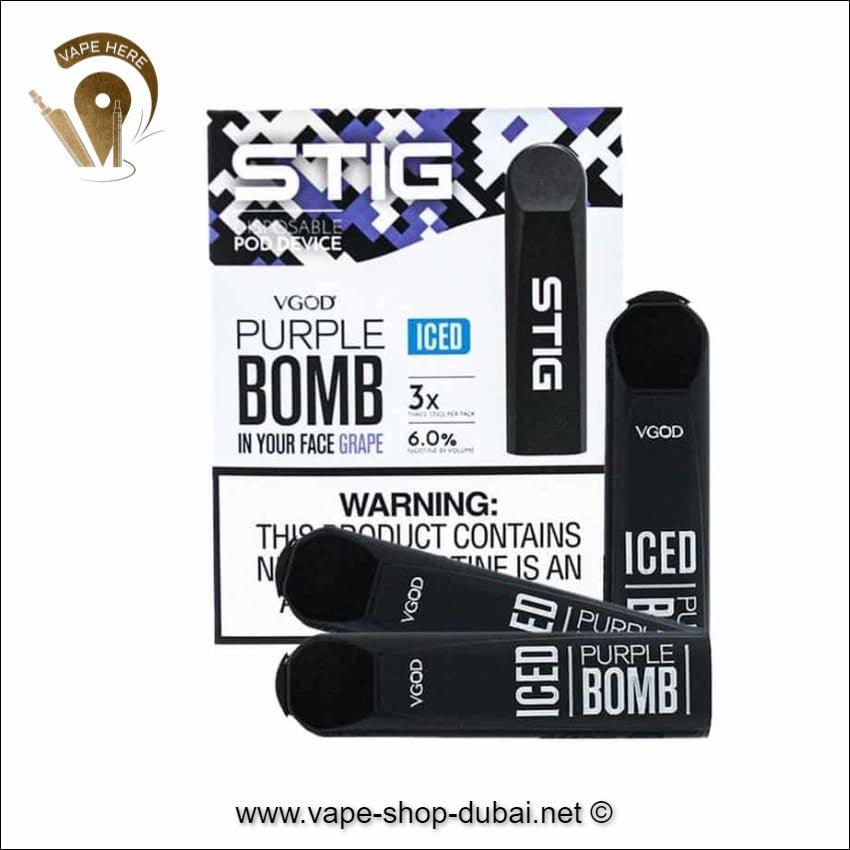 STIG Disposable Pod by VGOD ( American Version )  Iced Purple Bomb | Vape  Riyadh Disposable | Vape Here Store