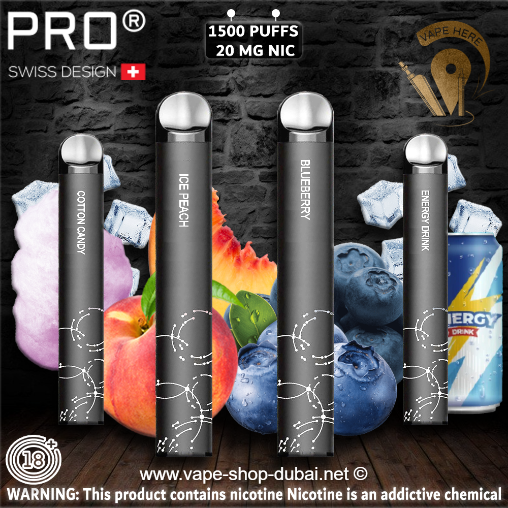 SWISS PRO Disposable Pod System - 1500 Puffs - 20 mg - Vape Here Store