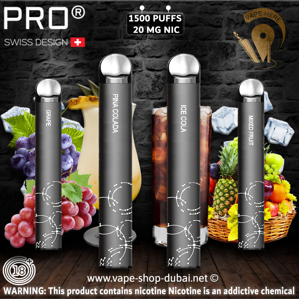 SWISS PRO Disposable Pod System - 1500 Puffs - 20 mg - Vape Here Store