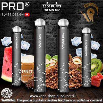 SWISS PRO Disposable Pod System - 1500 Puffs - 20 mg - Vape Here Store