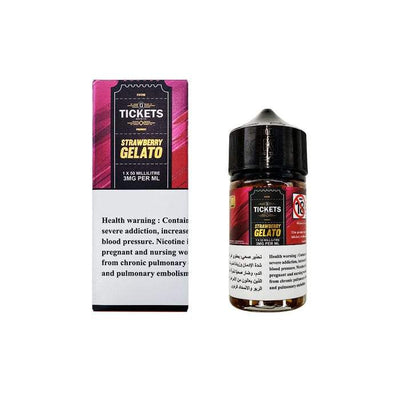 Strawberry Gelato E liquid by Tickets Brew Co - Vape Here Store