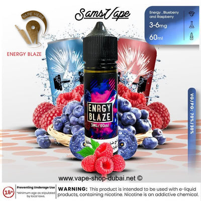 ENERGY BLAZE E LIQUID - SAM VAPES - Vape Here Store