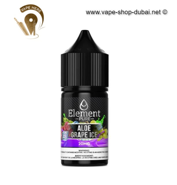 ELEMENT PURE - ALOE GRAPE ICE SALTNIC 30ML - Vape Here Store