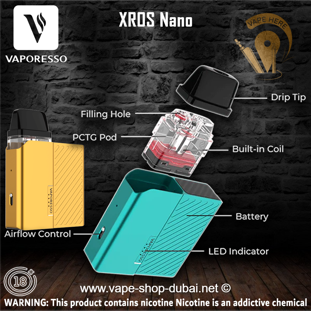 VAPORESSO XROS NANO 1000mAh POD SYSTEM - Vape Here Store