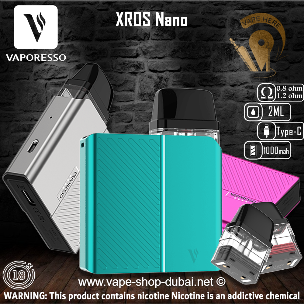 VAPORESSO XROS NANO 1000mAh POD SYSTEM - Vape Here Store